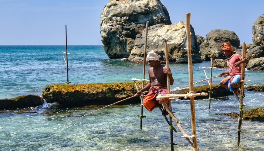 Stilt fishing a unique fishing method in Sri Lanka