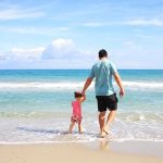 Father and daughter time in beach