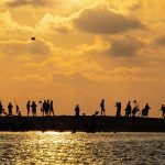 Negombo- People enjoying the golden sunset