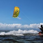 A man kite surfing at Kalpitiya beach, Sri Lanka